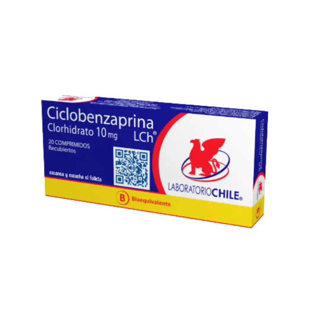 Ciclobenzaprina clorhidrato 10 mg x 20 comprimidos laboratorio chile