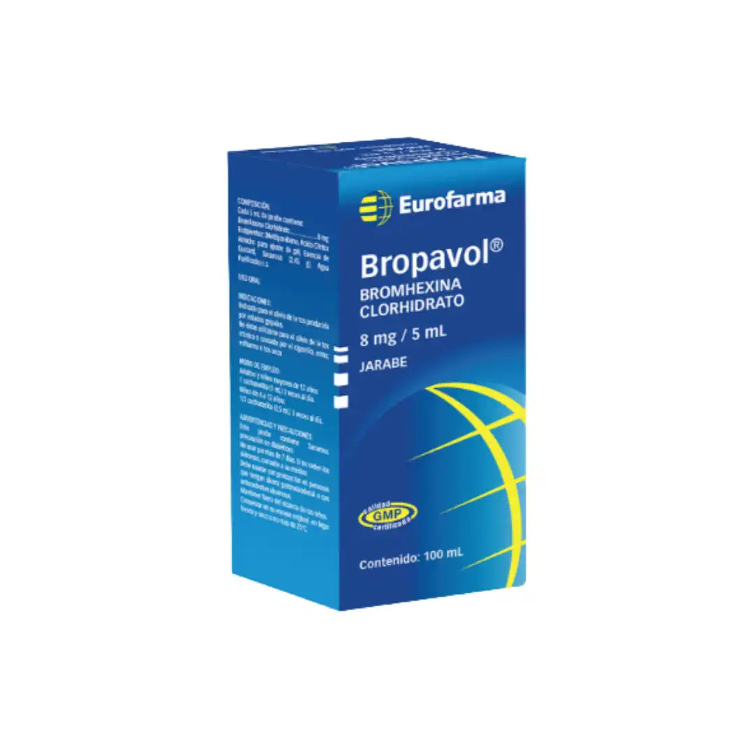 Bropavol - bromhexina clorhidrato 8 mg/5 mL jarabe 100 mL