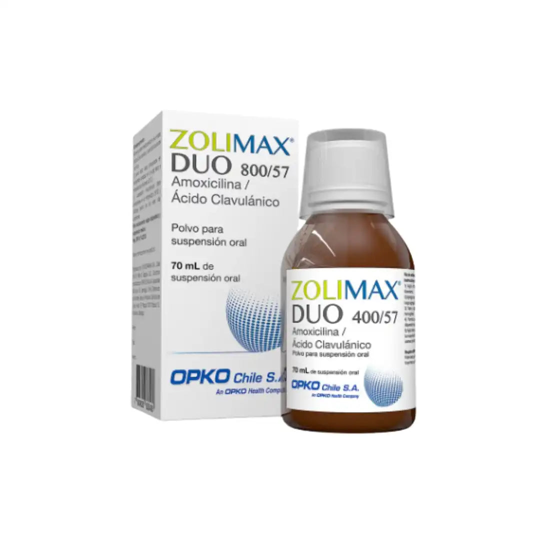 Zolimax duo-amoxicilina/acido clavulanico 400/57 suspension oral 70 mL