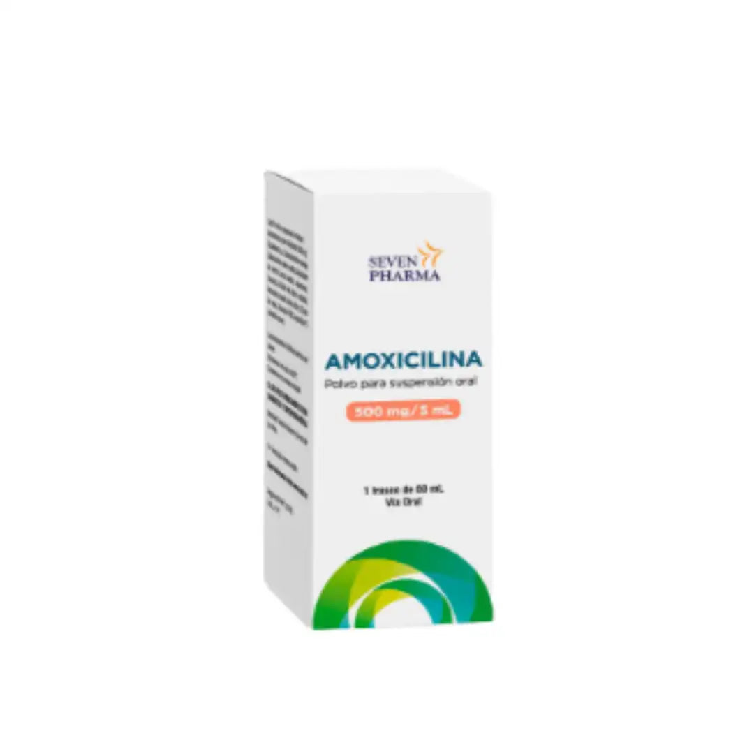 Amoxicilina 500 mg/5 mL suspension oral 60 mL Seven pharma