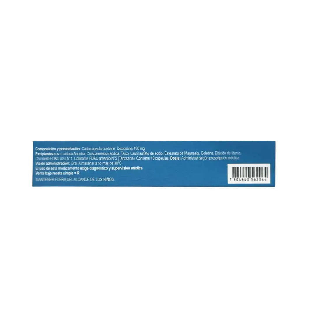 Doxiciclina 100 mg - 10 Cápsulas
