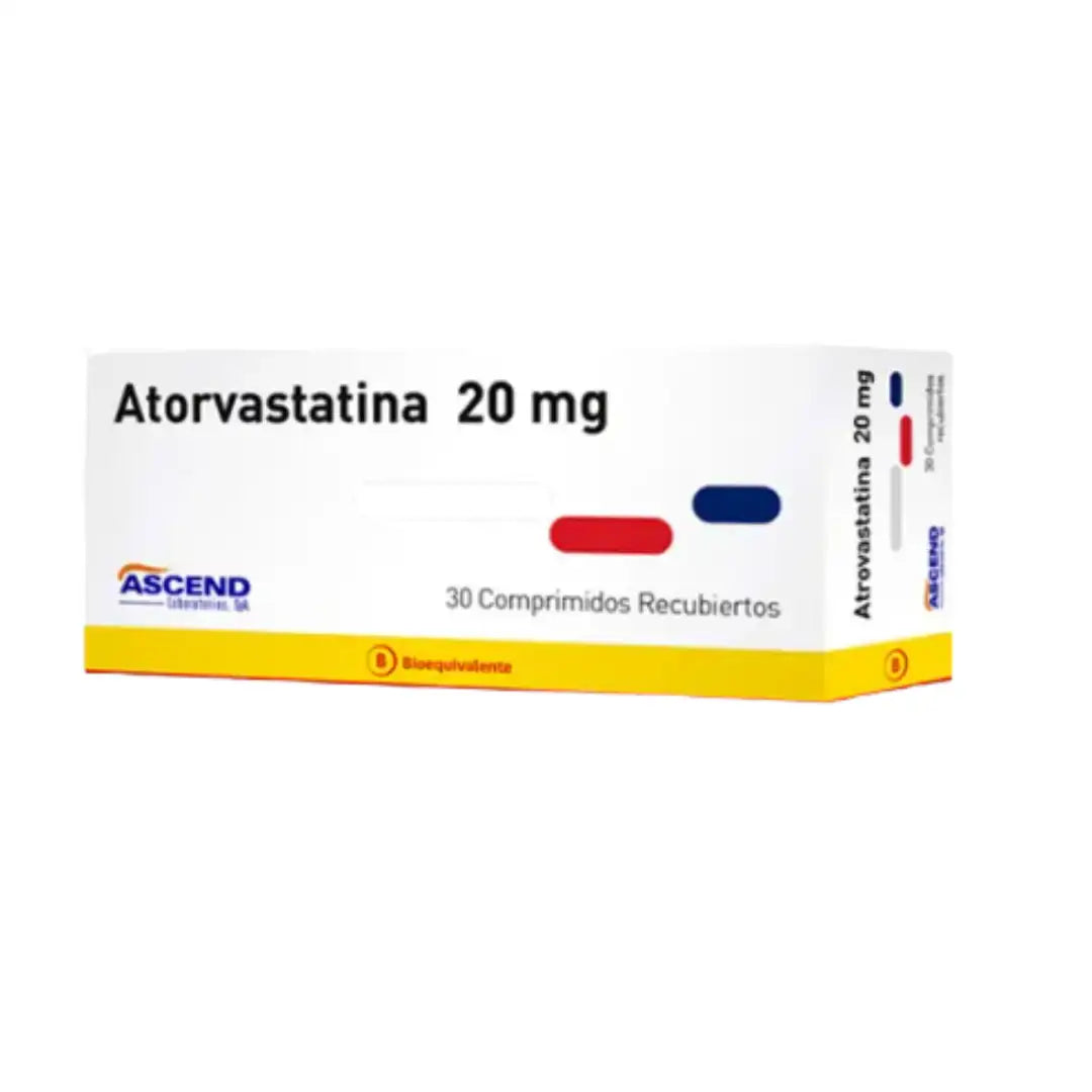 Atorvastatina 20 mg x 30 comprimidos recubiertos Ascend