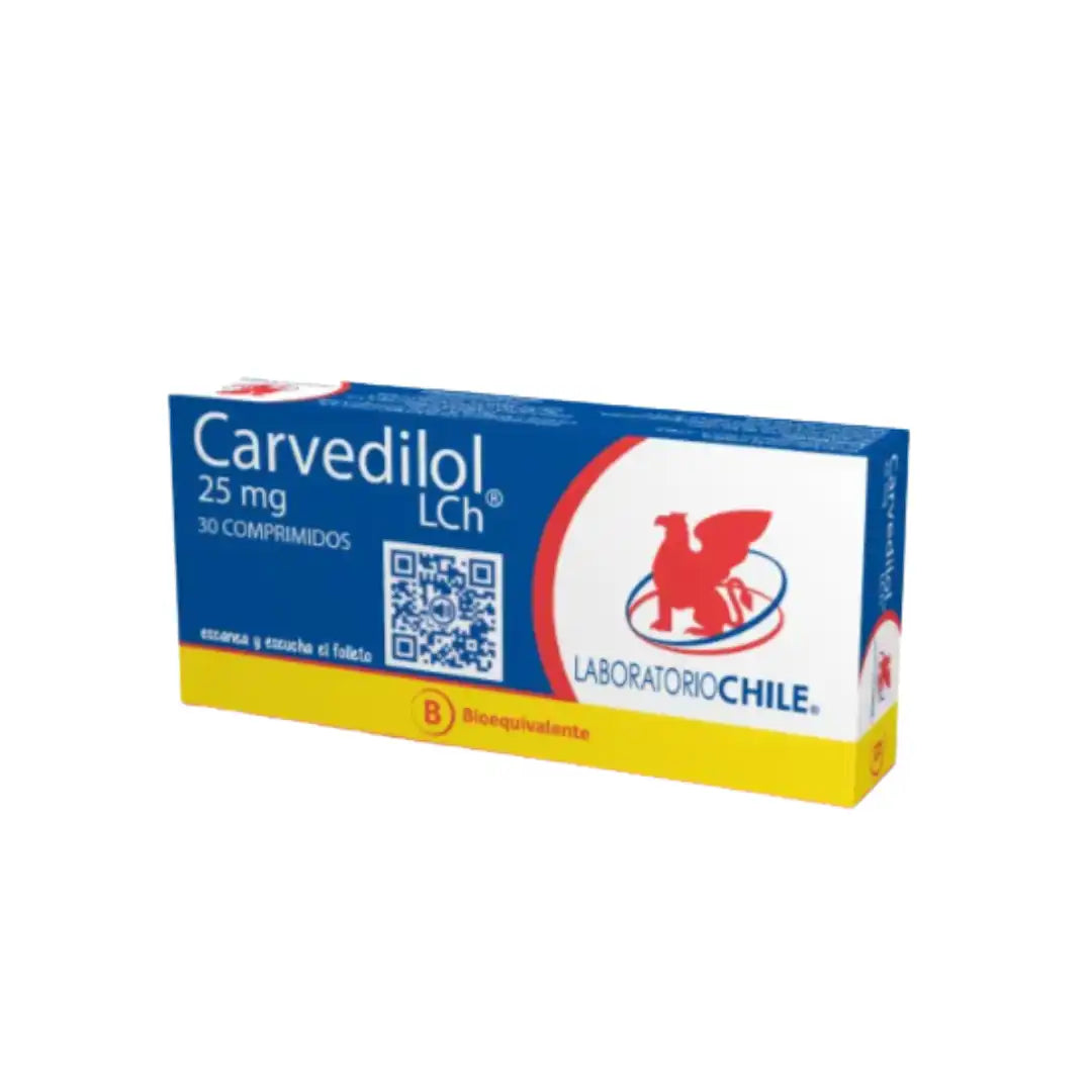 Carvedilol 25 mg x 30 comprimidos laboratorio chile