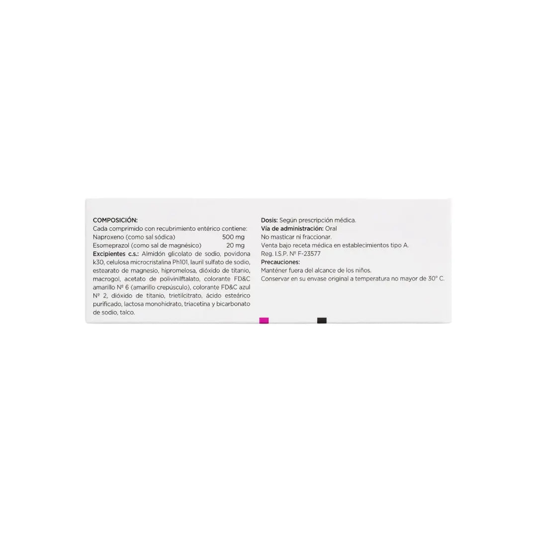Flectane - Naproxeno 500 mg / 20 mg Esomeprazol Comprimidos