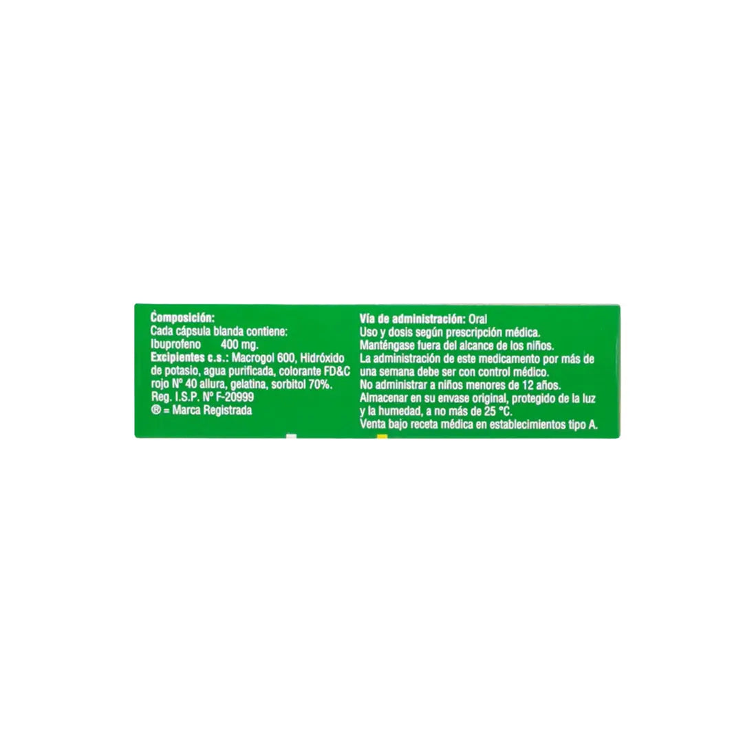 Ibupirac - Ibuprofeno 400 mg Cápsulas blandas