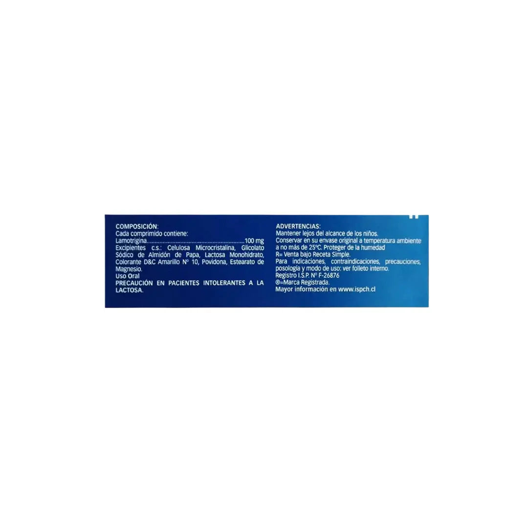 Letico - Lamotrigina 100 mg - 30 Comprimidos