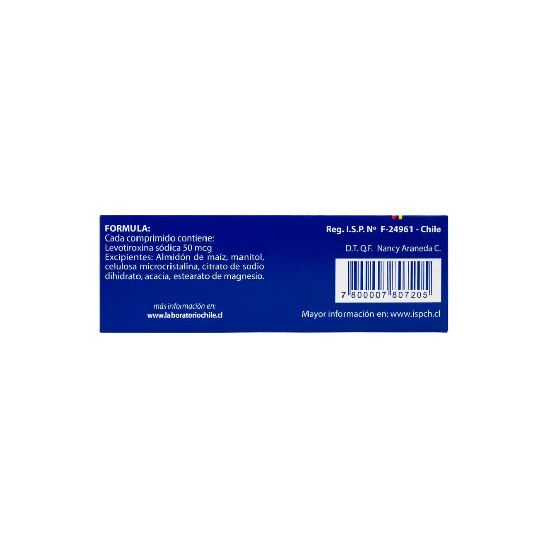 Levotiroxina 50 mcg 56 Comprimidos
