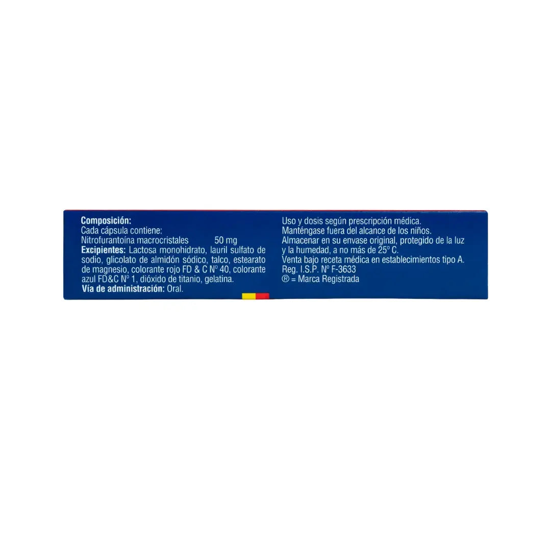 Macrosan - Nitrofurantoína Macrocristales 50 mg 20 Cápsulas