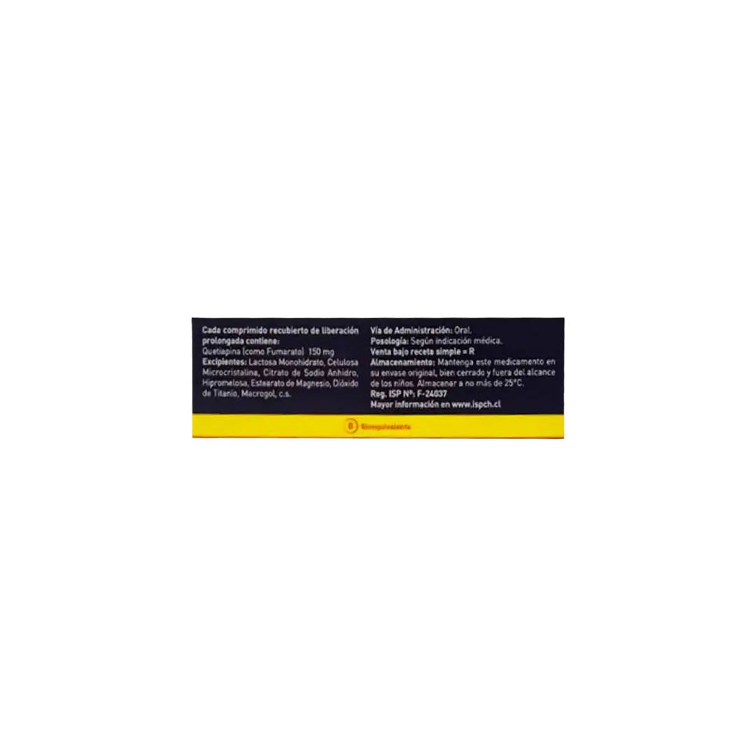 Nortium XR 150 Quetiapina 150 mg - 30 Comprimidos Recubiertos Liberación Prolongada