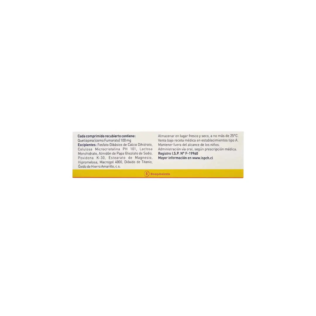 Quetiapina 100 mg - 30 Comprimidos Recubiertos