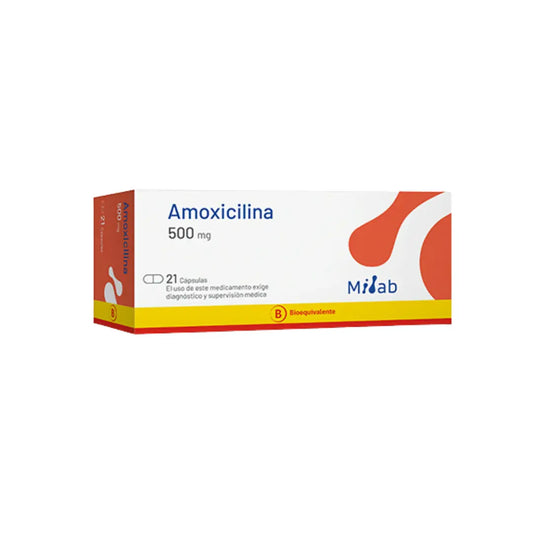 Amoxicilina 500 mg Milab, 21 cápsulas