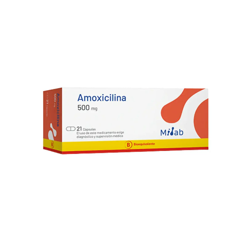 Amoxicilina 500 mg Milab, 21 cápsulas