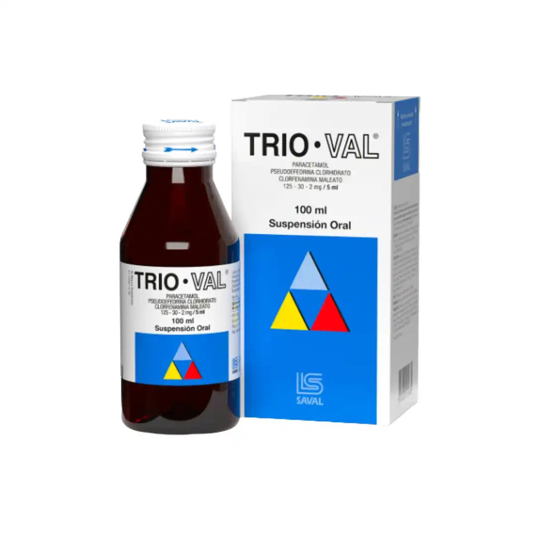 Trio Val paracetamol-pseudofedrina-clorfenamina 100 mL