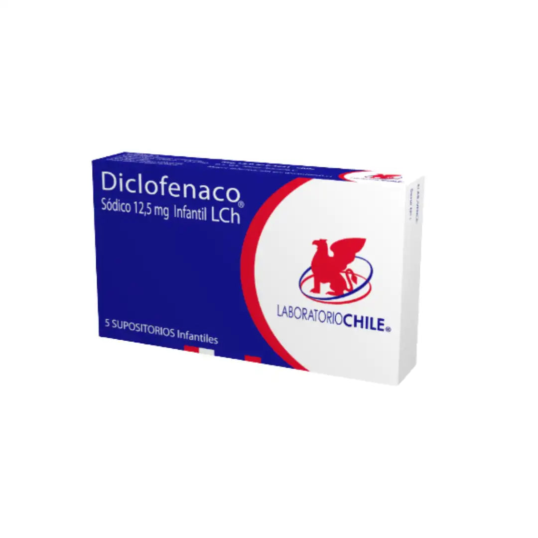 Diclofenaco sodico 12.5 mg infantil x 5 supositorios laboratorio chile