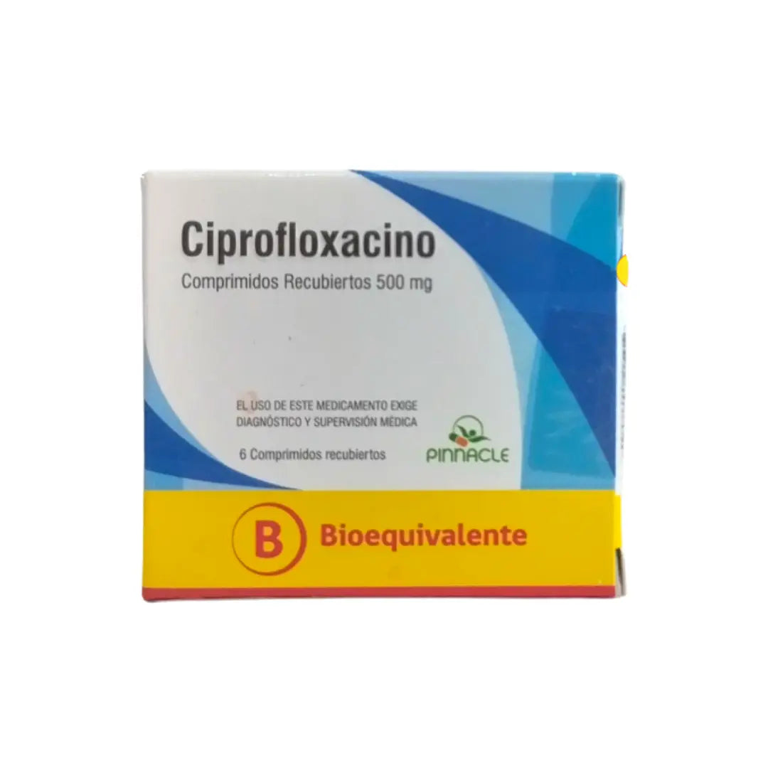 Ciprofloxacino 500 mg x 6 comprimidos recubiertos Pinnacle