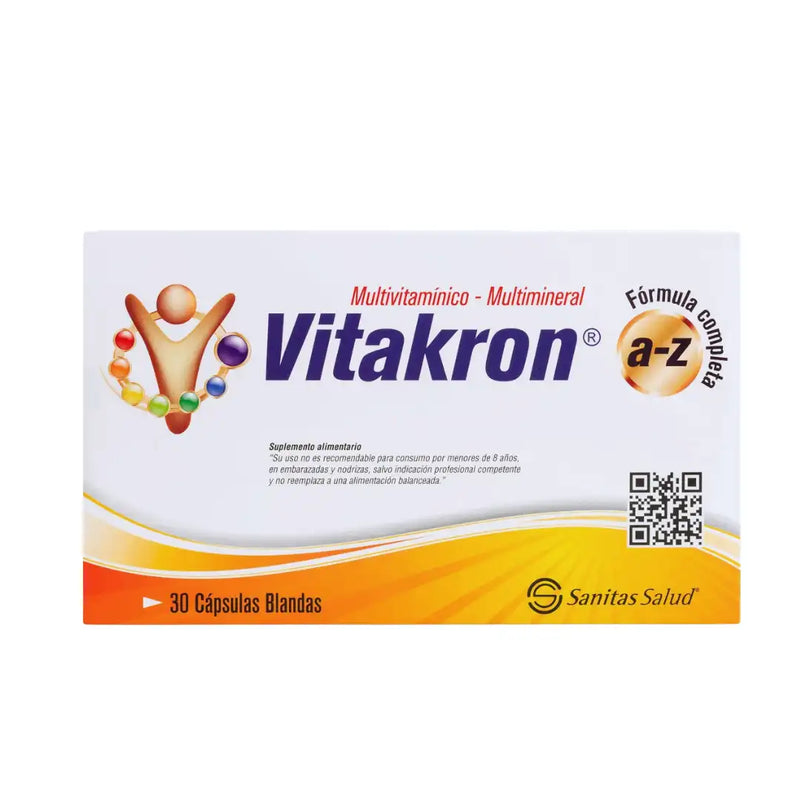 Vitakron A-Z – Multivitamínico y Multimineral – 30 Cápsulas Blandas (Sanitas)