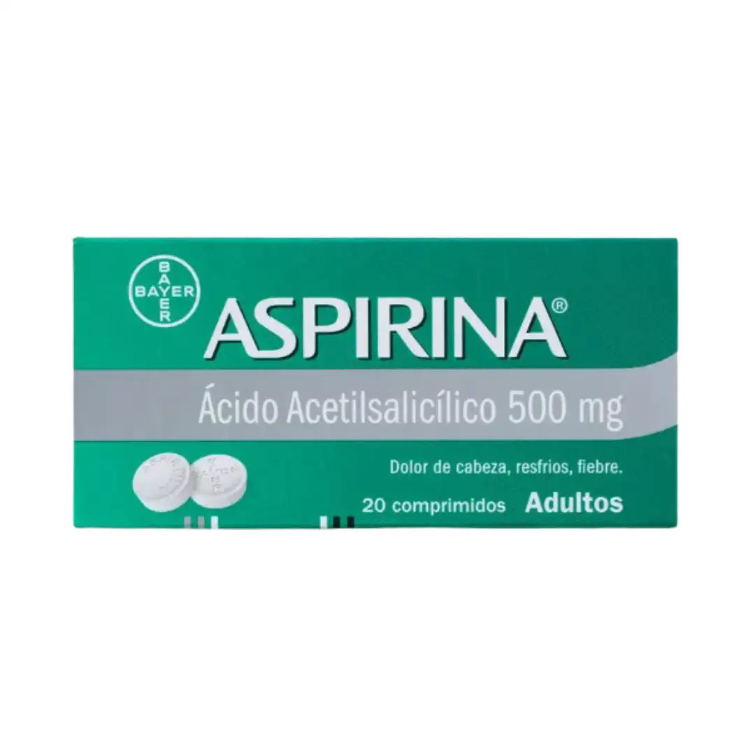 Aspirina-Acido Acetisalicilico 500 mg x 20 comprimidos