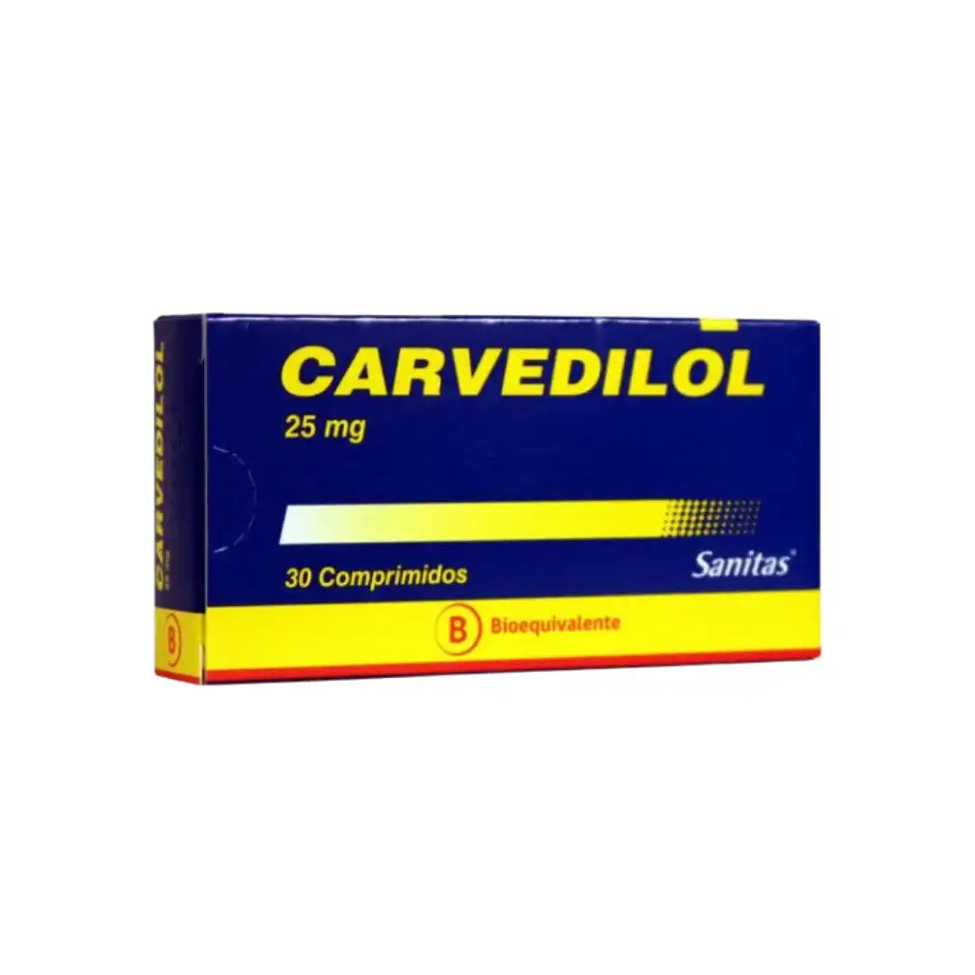 Carvedilol 25 mg x 30 comprimidos Sanitas
