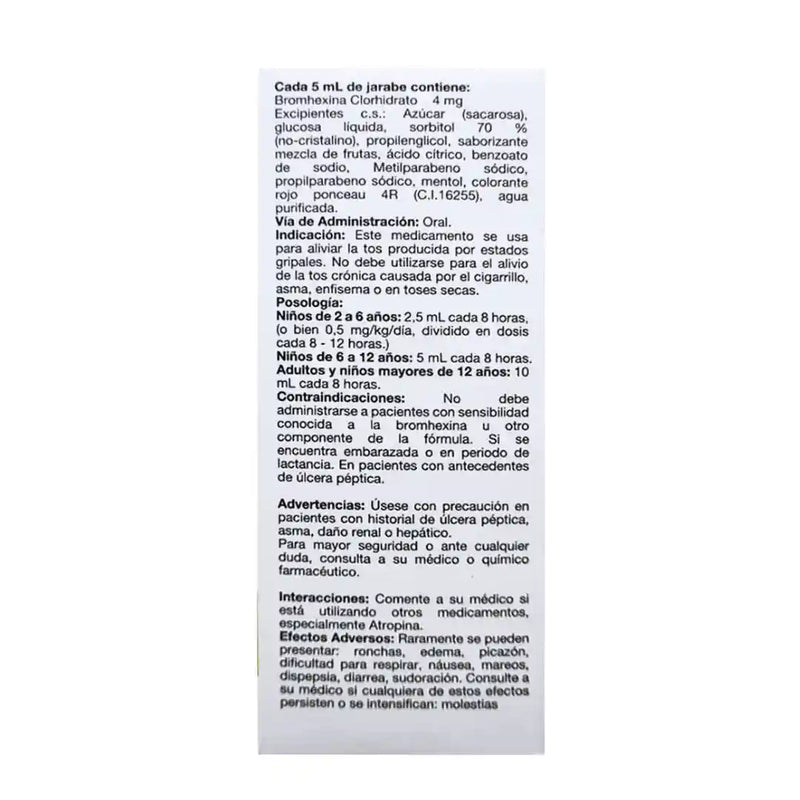 Bromhexina Clorhidrato 4 mg/5 ml – Jarabe 100 ml (OPKO)
