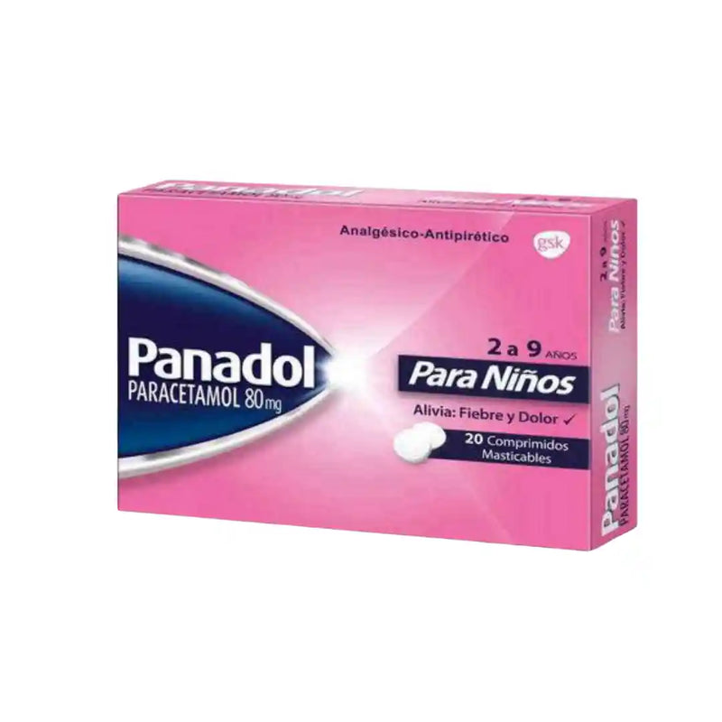 Paracetamol Infantil Panadol 80 mg – 20 Comprimidos Masticables