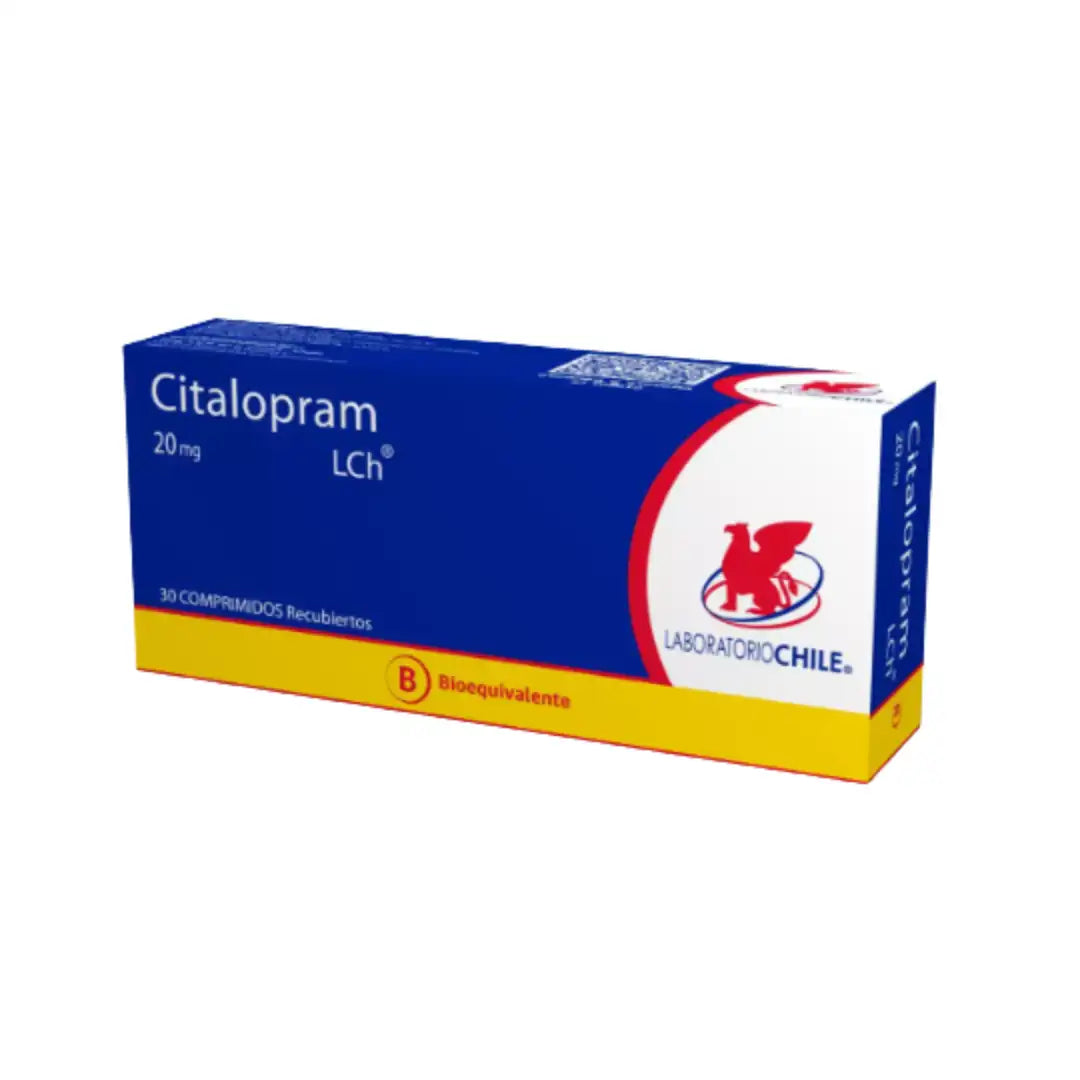 Citalopram 20 mg x 30 comprimidos laboratorio chile