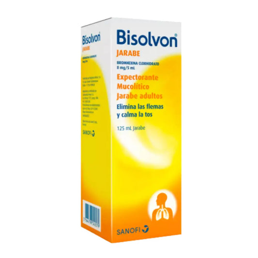 Bisolvon jarabe 125 mL - Bromhexina Clorhidrato 8 mg/5 mL
