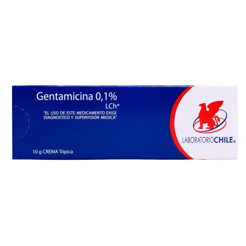 Gentamicina 0.1% Crema Tópica 10 g (Laboratorio Chile)
