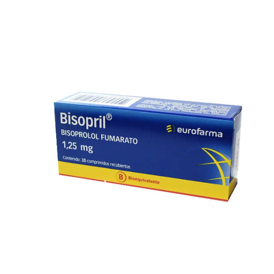 Bisopril - bisoprolol fumarato 1.25 mg x 30 comprimidos