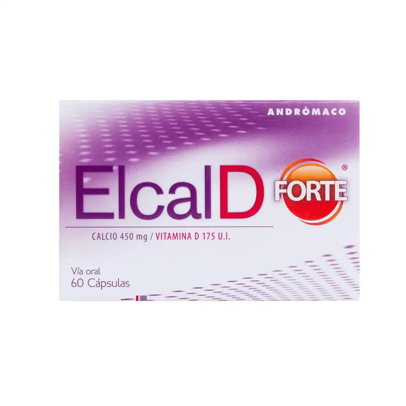 Elcal D Forte – 60 Cápsulas (Calcio 450 mg / Vitamina D3 175 UI – Andrómaco)