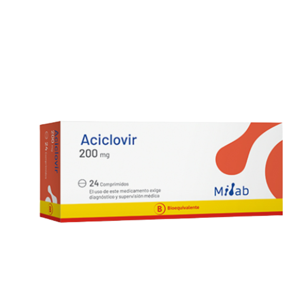 Aciclovir 200 mg x 24 comprimidos milab