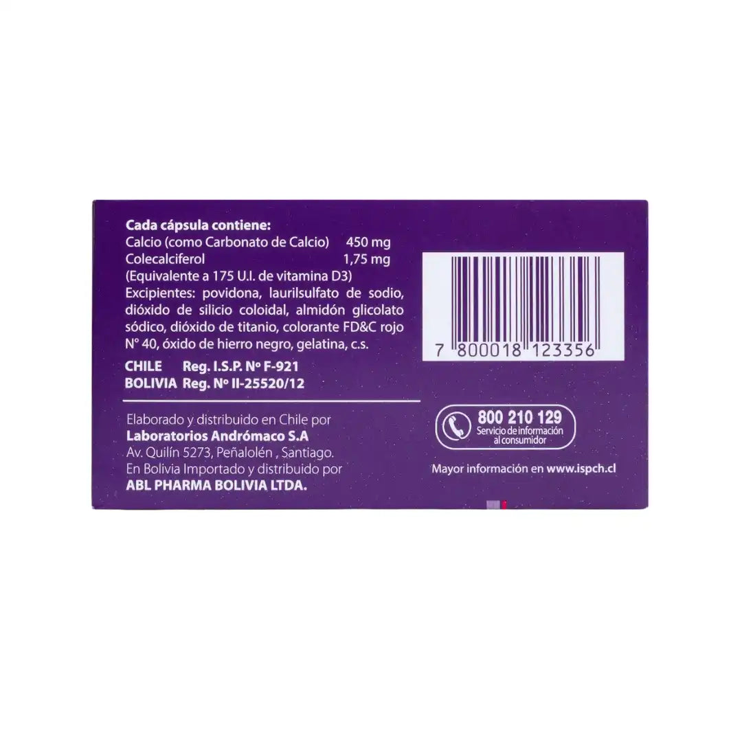 Elcal D Forte – 60 Cápsulas (Calcio 450 mg / Vitamina D3 175 UI – Andrómaco)