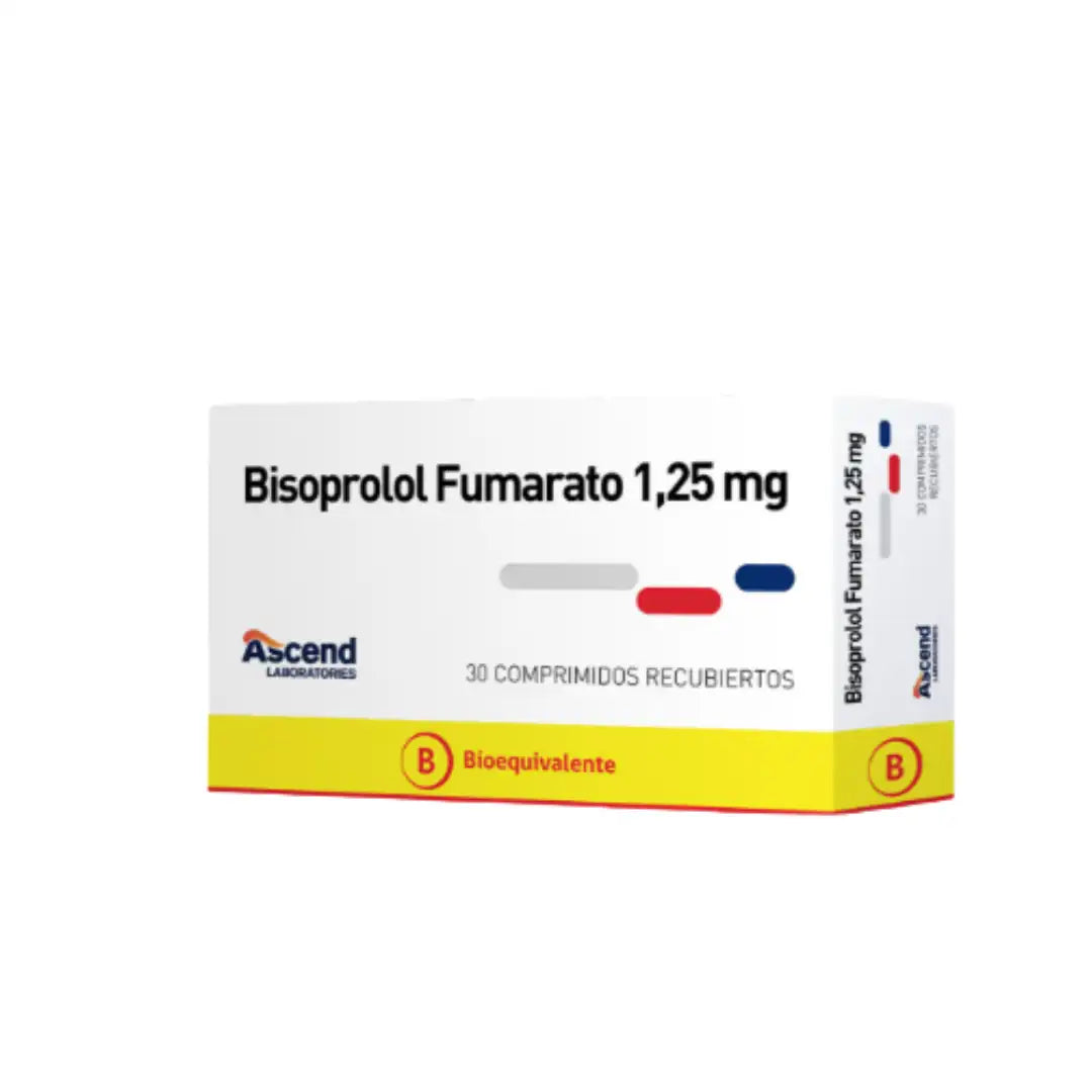 Bisoprolol Fumarato 1.25 mg x 30 comprimidos Ascend