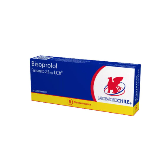 Bisoprolol Fumarato 2.5 mg x 30 comprimidos laboratorio chile