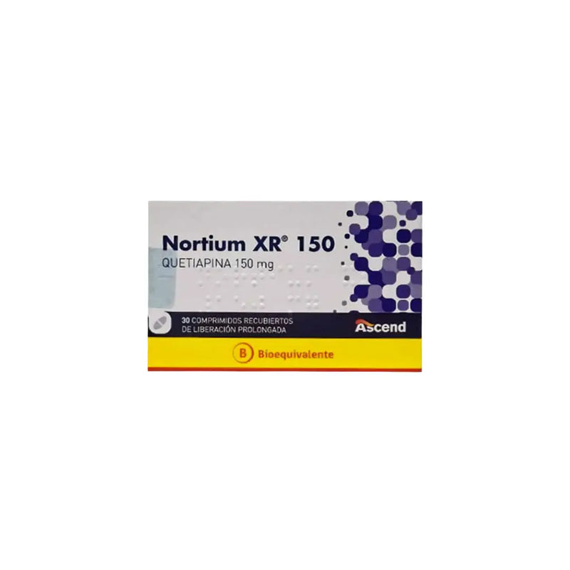 Nortium XR 150 Quetiapina 150 mg - 30 Comprimidos Recubiertos Liberación Prolongada