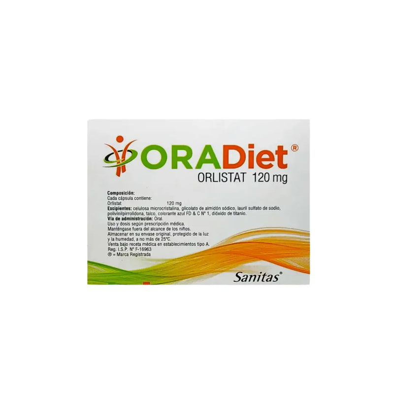 Oradiet - Orlistat 120 mg 30 Cápsulas