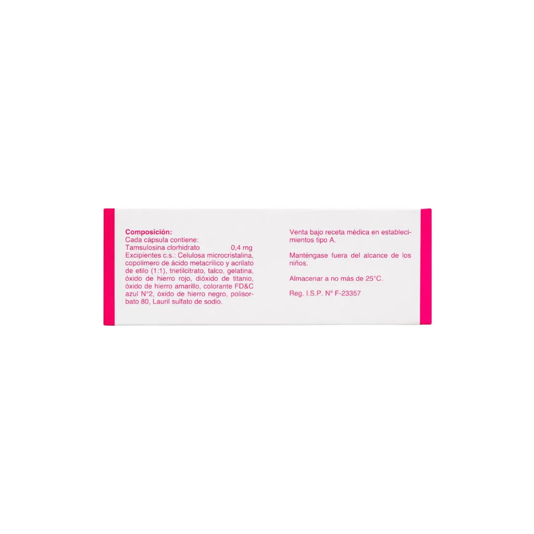 Sulix - Tamsulosina 0.4 mg Capsulas Gránulos LP