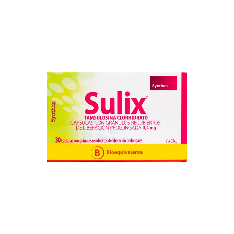 Sulix - Tamsulosina 0.4 mg Capsulas Gránulos LP